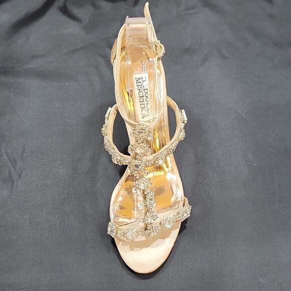 BRAND NEW BADGLEY MISCHKA JEWELED T-STRAP WOMEN"S SANDALS - Picture 14 of 16